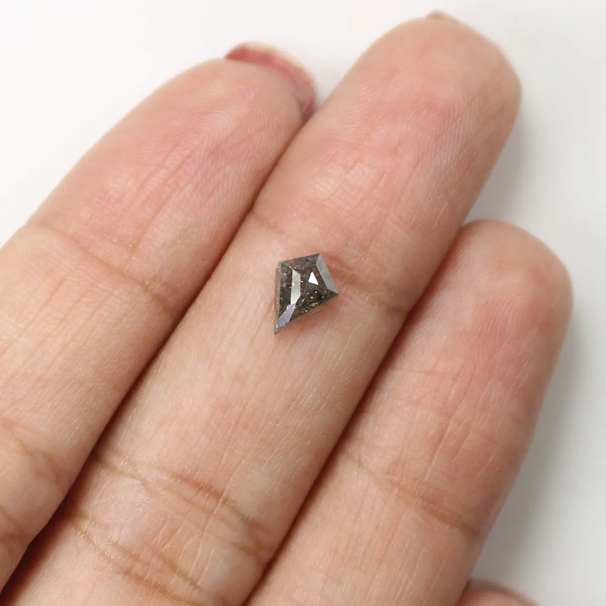 0.68 CT Natural Loose Kite Shape Diamond Salt And Pepper Kite Shape Diamond 6.85 MM Natural Black Grey Color Kite Rose Cut Diamo