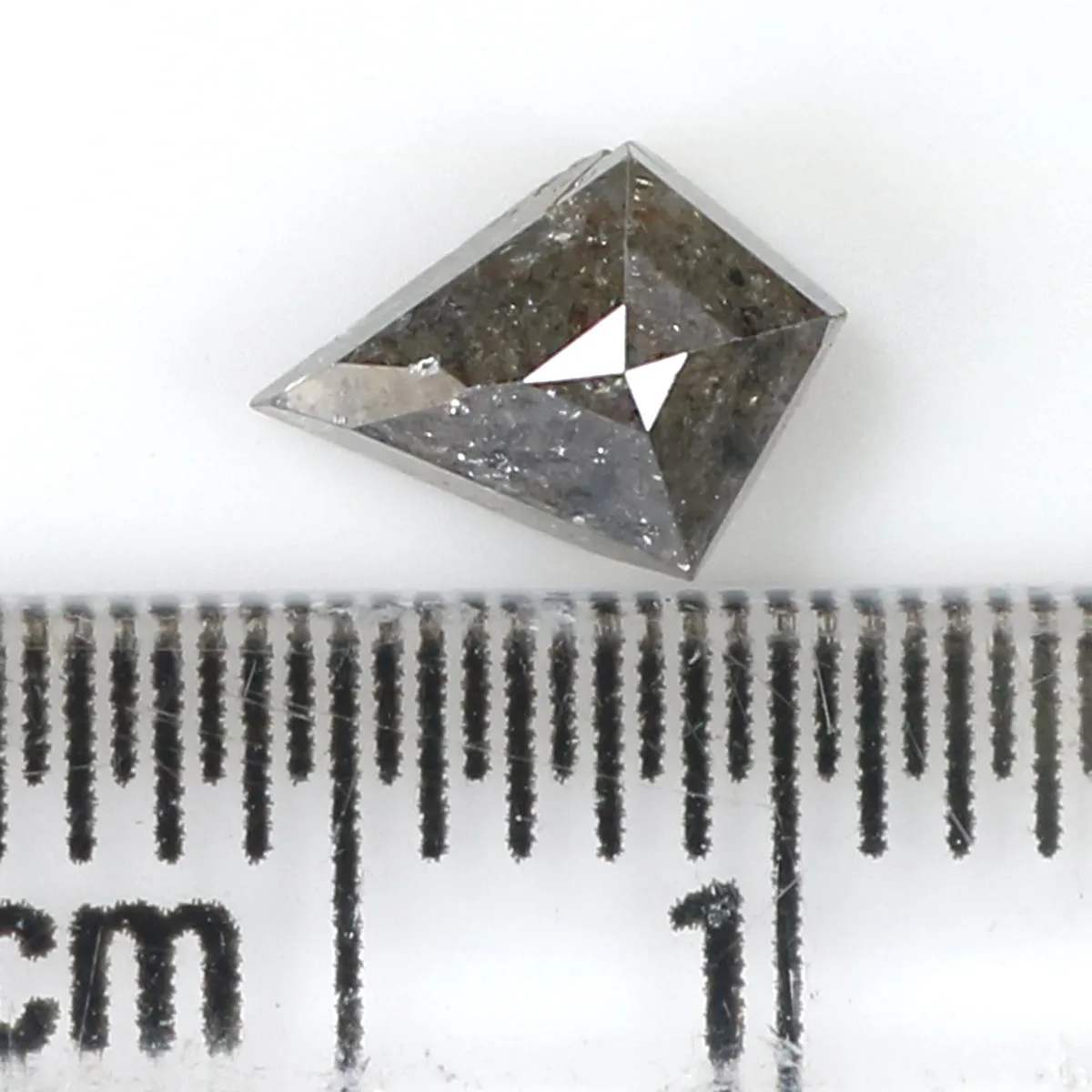 0.68 CT Natural Loose Kite Shape Diamond Salt And Pepper Kite Shape Diamond 6.85 MM Natural Black Grey Color Kite Rose Cut Diamo