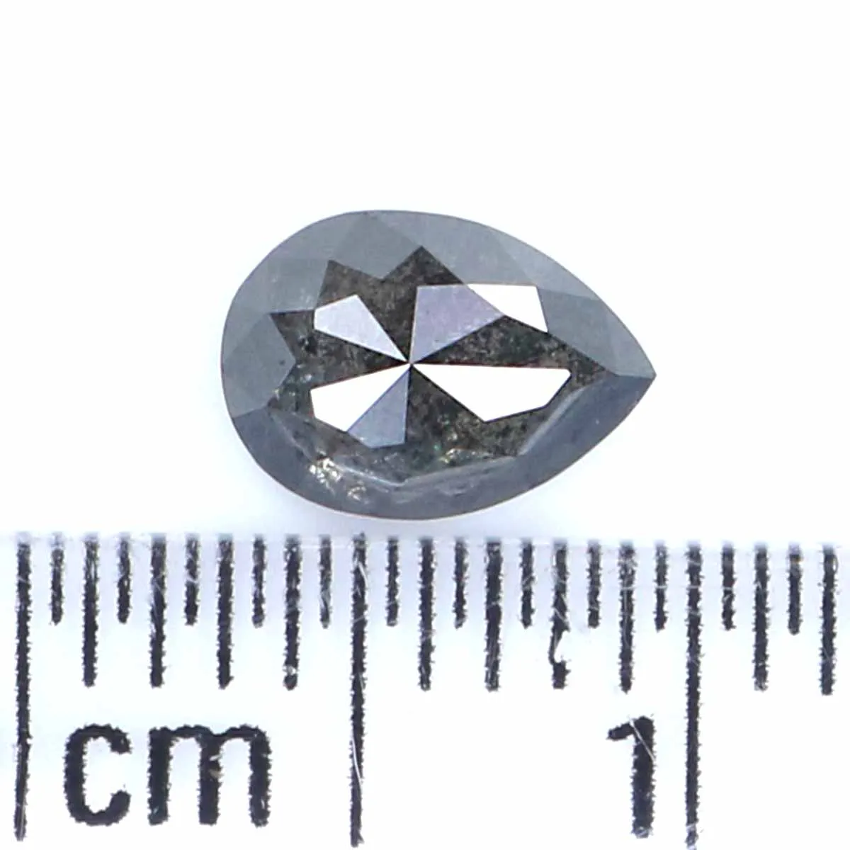 0.70 CT Natural Loose Pear Shape Diamond Salt And Pepper Pear Rose Cut Diamond 6.50 MM Black Grey Color Pear Shape Rose Cut Diam