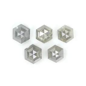 1.01 CT Natural Loose Hexagon Shape Diamond Grey Color Hexagon Cut Diamond 3.10 MM Natural Loose Grey Hexagon Shape Rose Cut Dia