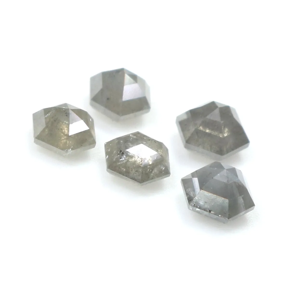 1.01 CT Natural Loose Hexagon Shape Diamond Grey Color Hexagon Cut Diamond 3.10 MM Natural Loose Grey Hexagon Shape Rose Cut Dia