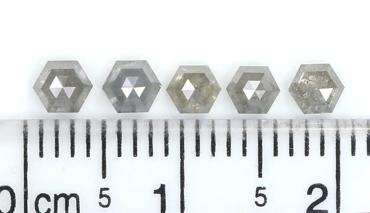 1.01 CT Natural Loose Hexagon Shape Diamond Grey Color Hexagon Cut Diamond 3.10 MM Natural Loose Grey Hexagon Shape Rose Cut Dia