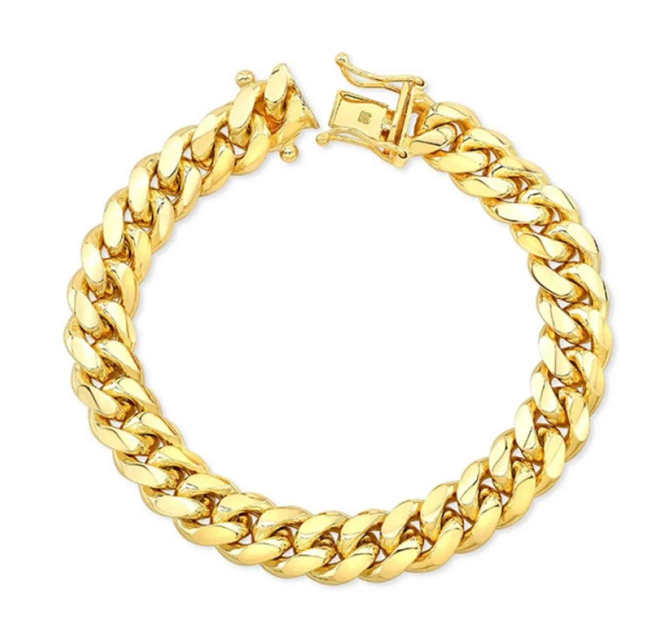 14K Gold Solid Miami Cuban Link Bracelet