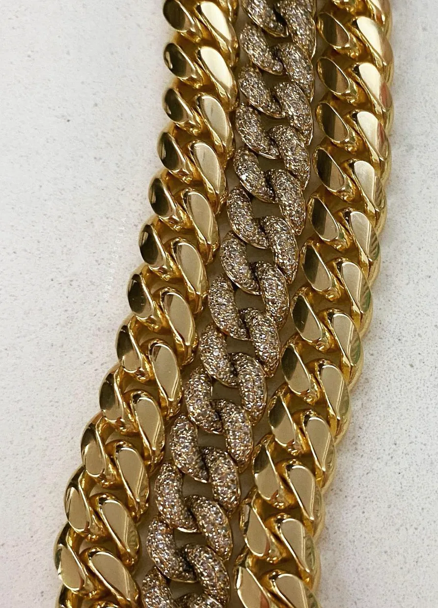 14K Gold Solid Miami Cuban Link Bracelet