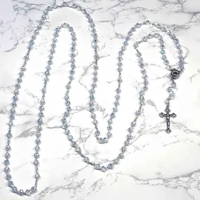 15 Decade Wall Rosary with Clear Crystal Beads