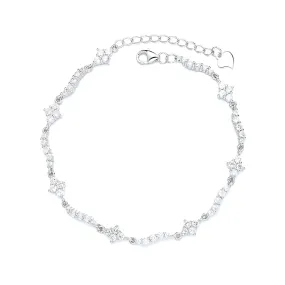 18K White Gold Bracelet with Genuine Crystals