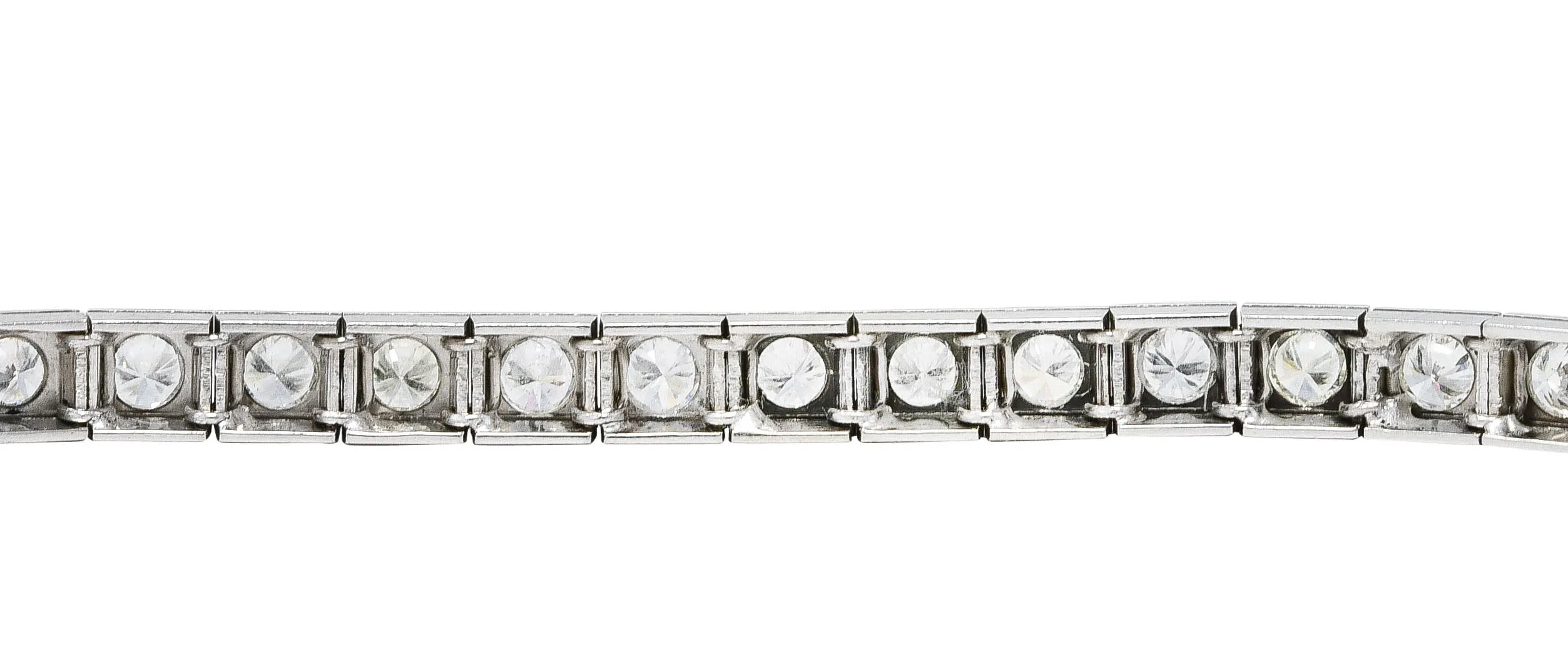 1950’s 4.00 CTW 14 Karat White Gold Line Bracelet