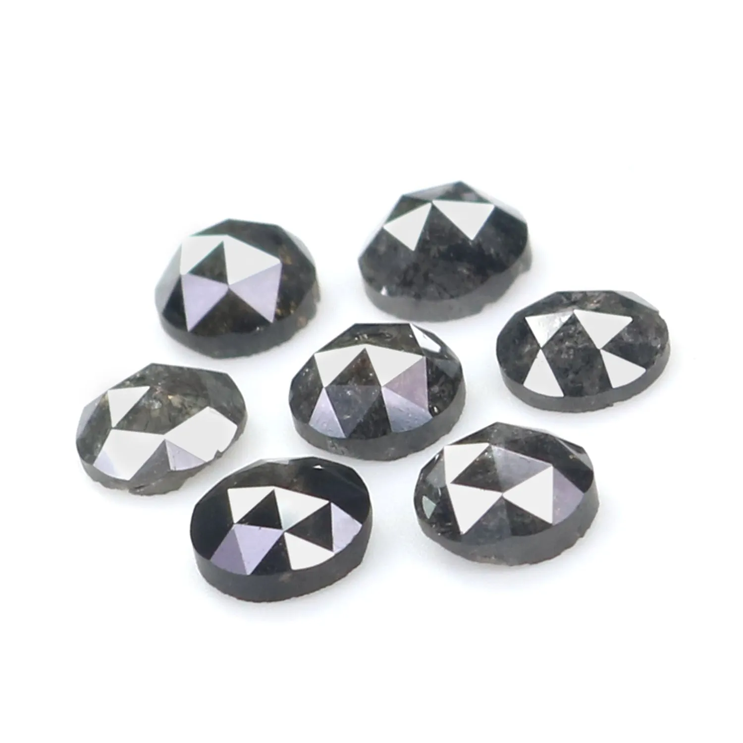 1.97 Ct Natural Loose Round Rose Cut Diamond Salt And Pepper Diamond 3.90 MM Natural Loose Black Grey Color Diamond Round Cut Di