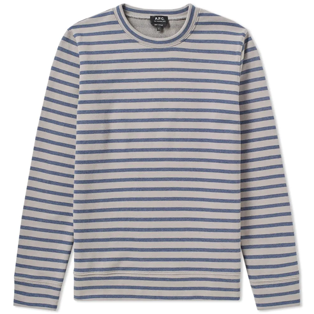 A.P.C. Albert Stripe SweatBlue & Grey