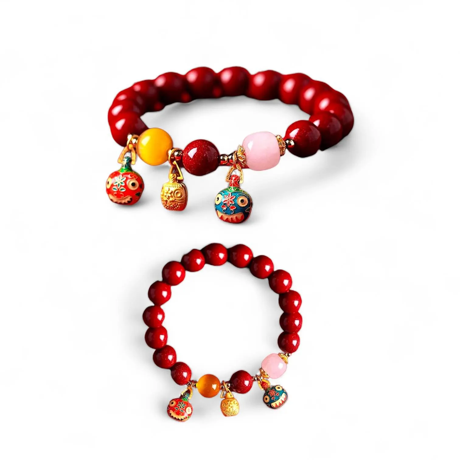 BLING Wealth Fetching Beast Lucky Charm Cinnabar Beads Bracelet