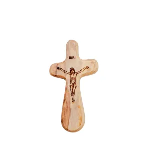 Comfort Pocket Cross Crucifix , 4.3 Olive Wood from Holy Land