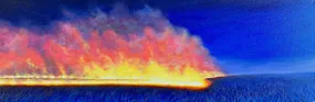 Copt - 12x 36 Framed Painting - 'Prairie Headfire'