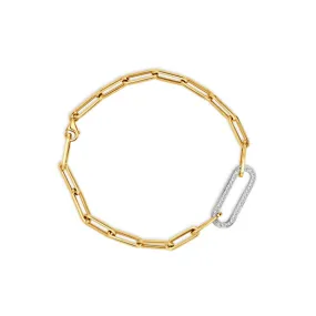 Doves by Doron Paloma 18kt Two-Tone Diamond Paperclip Bracelet