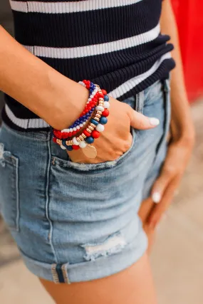 Elevated Trends Bracelet Set- Red & Navy