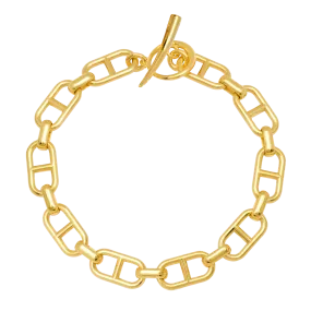 Fine Stirrup Chain Bracelet with Tusk Clasp