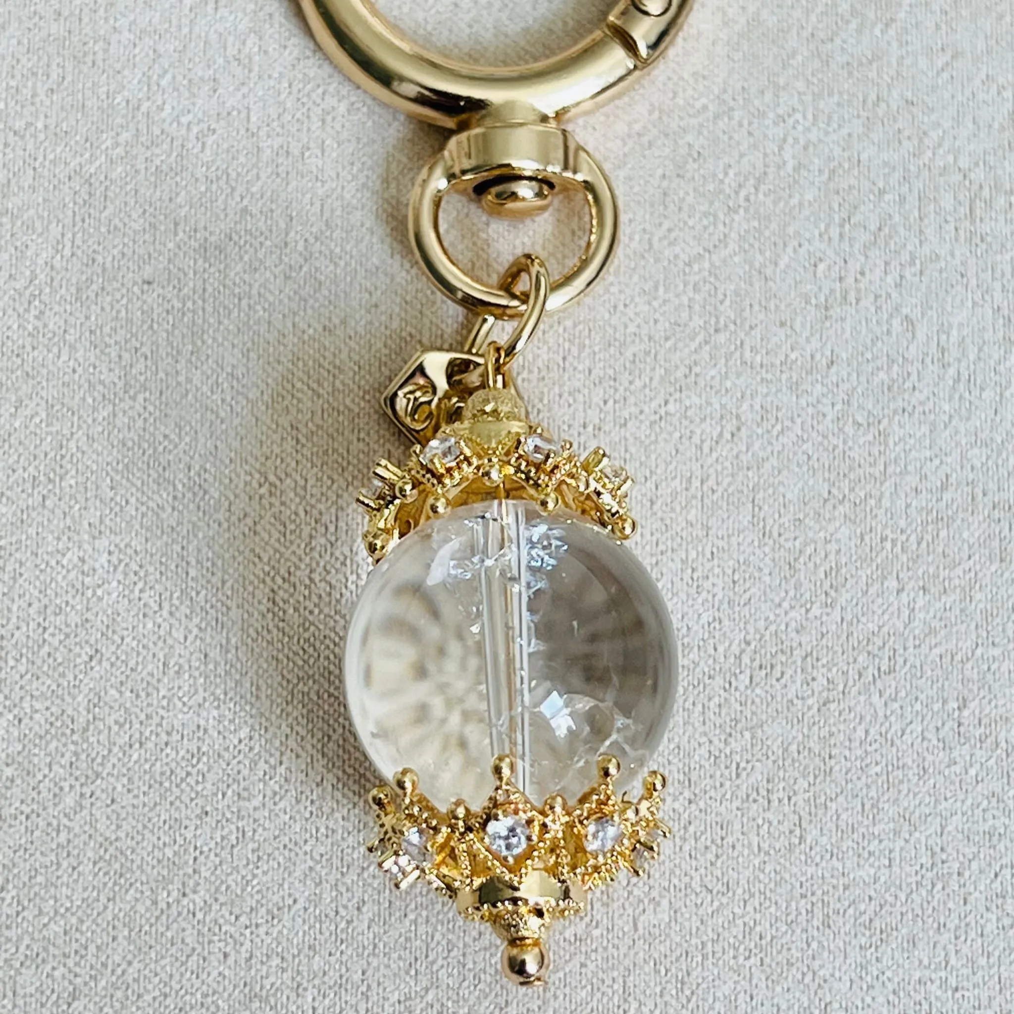 Himalayan Quartz Bag Charm/Key Ring