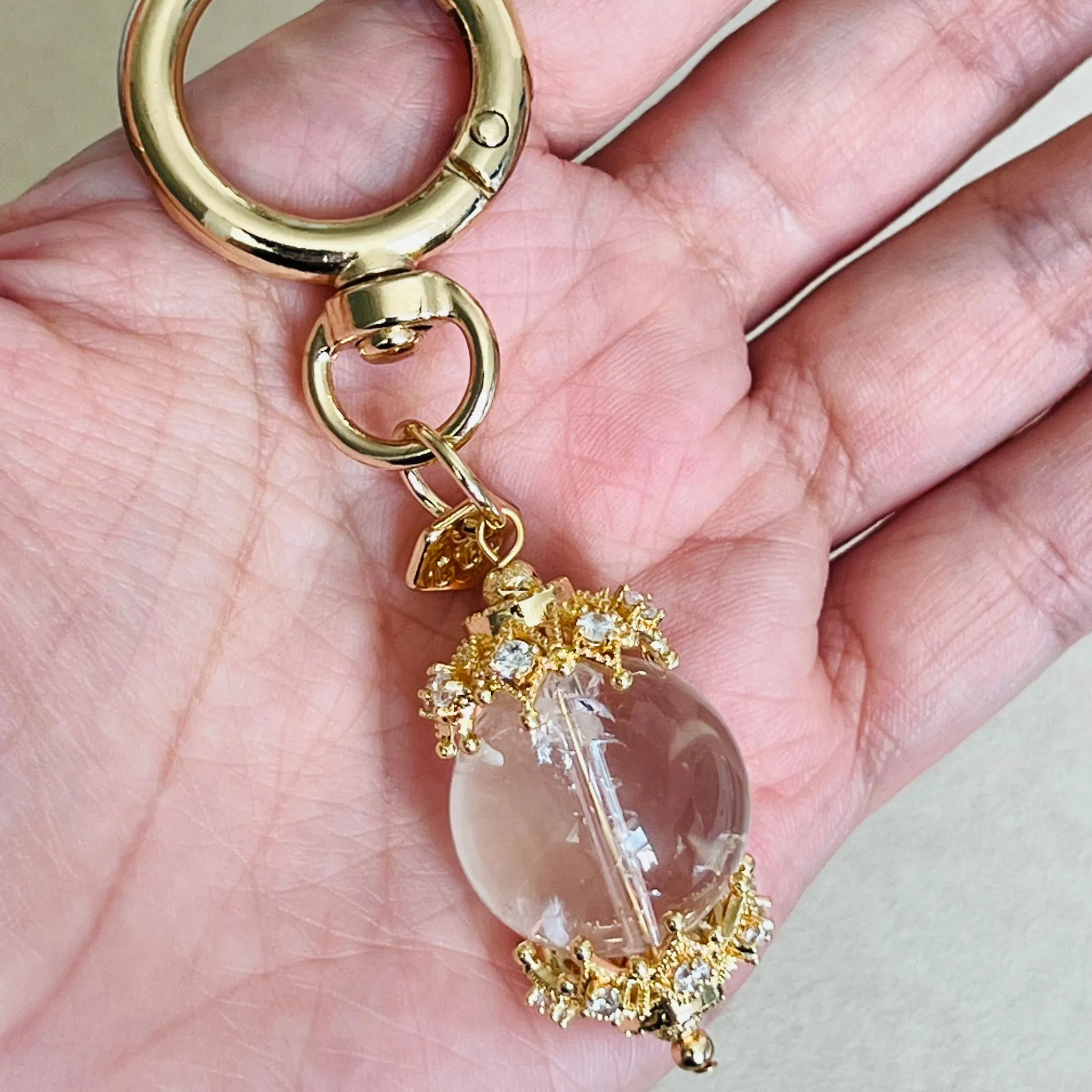 Himalayan Quartz Bag Charm/Key Ring