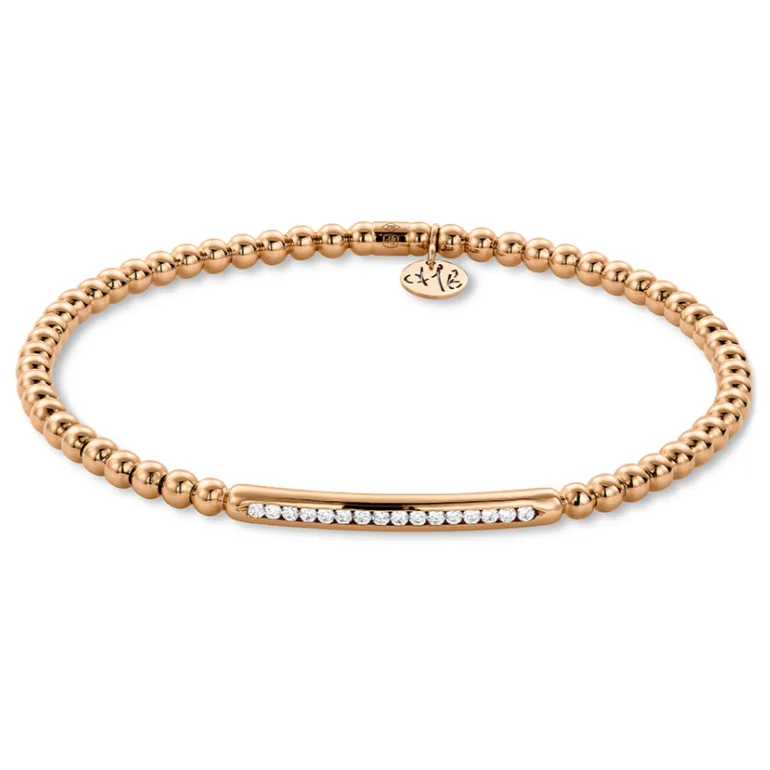 Hulchi Belluni 18K Gold and Diamond Stretch Bracelet 22398