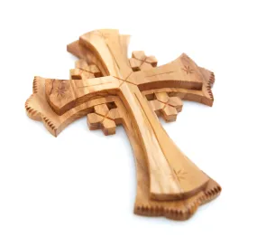 Jerusalem Wall Cross, 7.1, Made from Holy Land Olive Wood