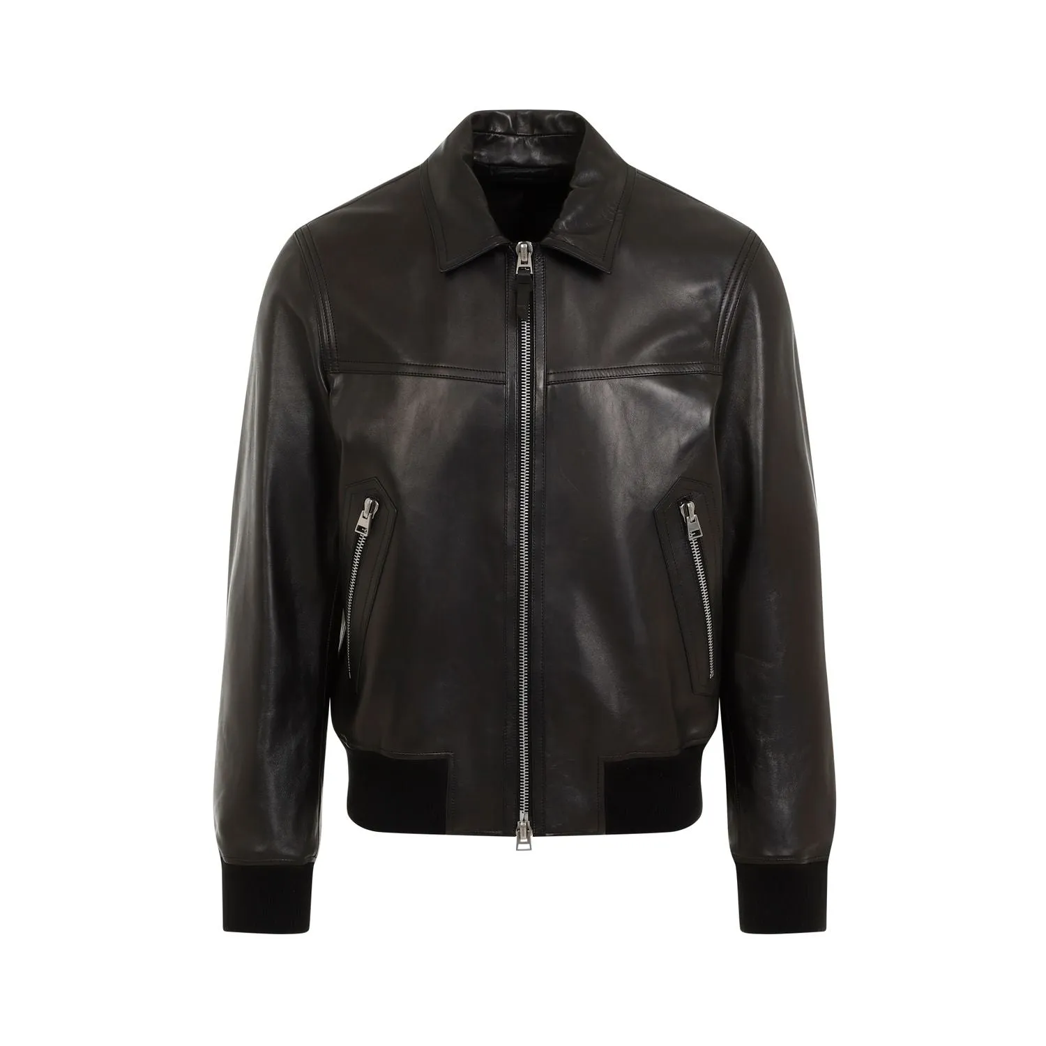 LEATHER BOMBER JACKET