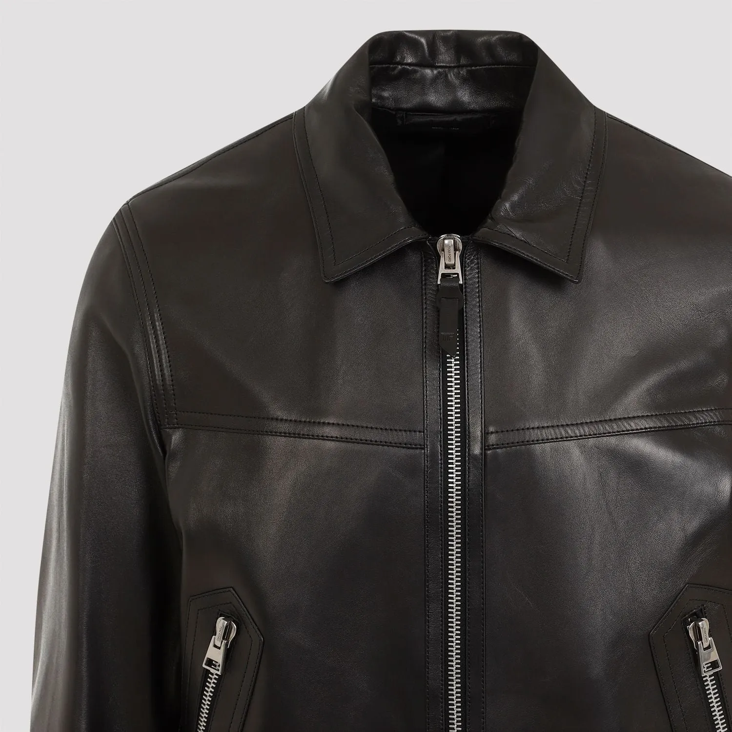 LEATHER BOMBER JACKET