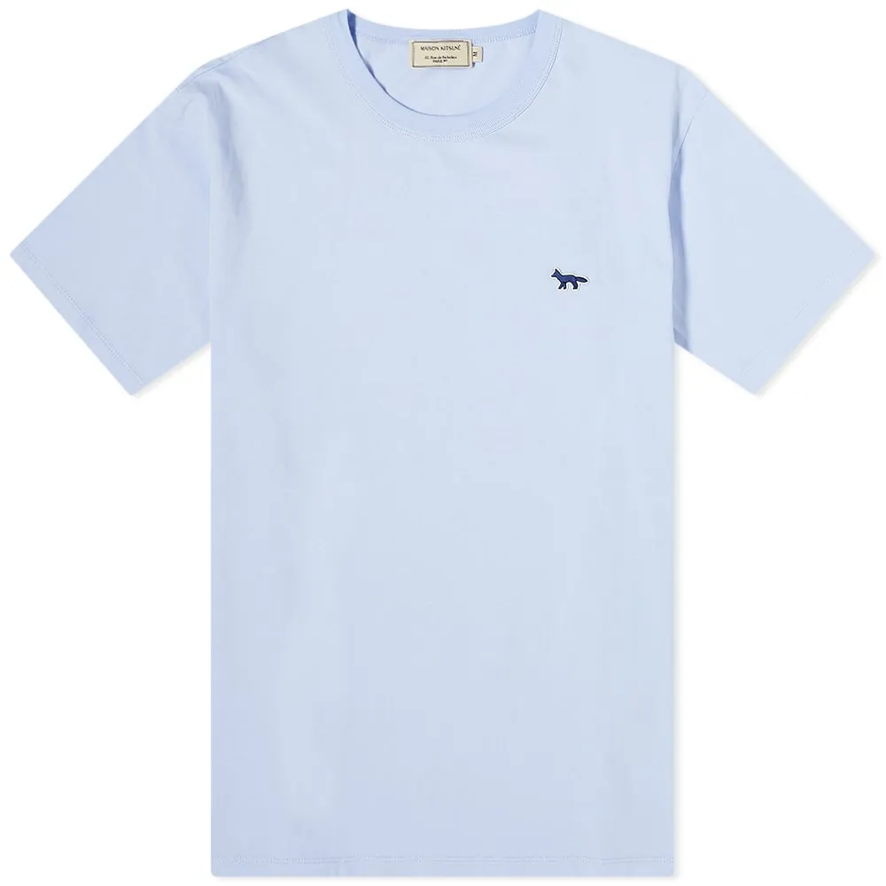 Maison Kitsuné Navy Fox Patch Classic T-ShirtLight Blue