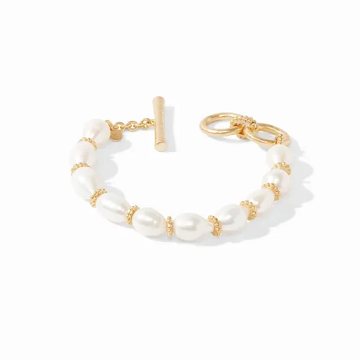 Marbella Bracelet Gold Freshwater Pearl by Julie Vos