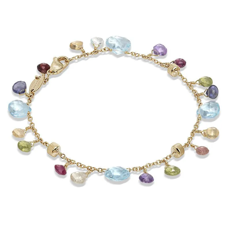 Marco Bicego Paradise 18K Yellow Gold Mixed Gemstone Single Strand Bracelet