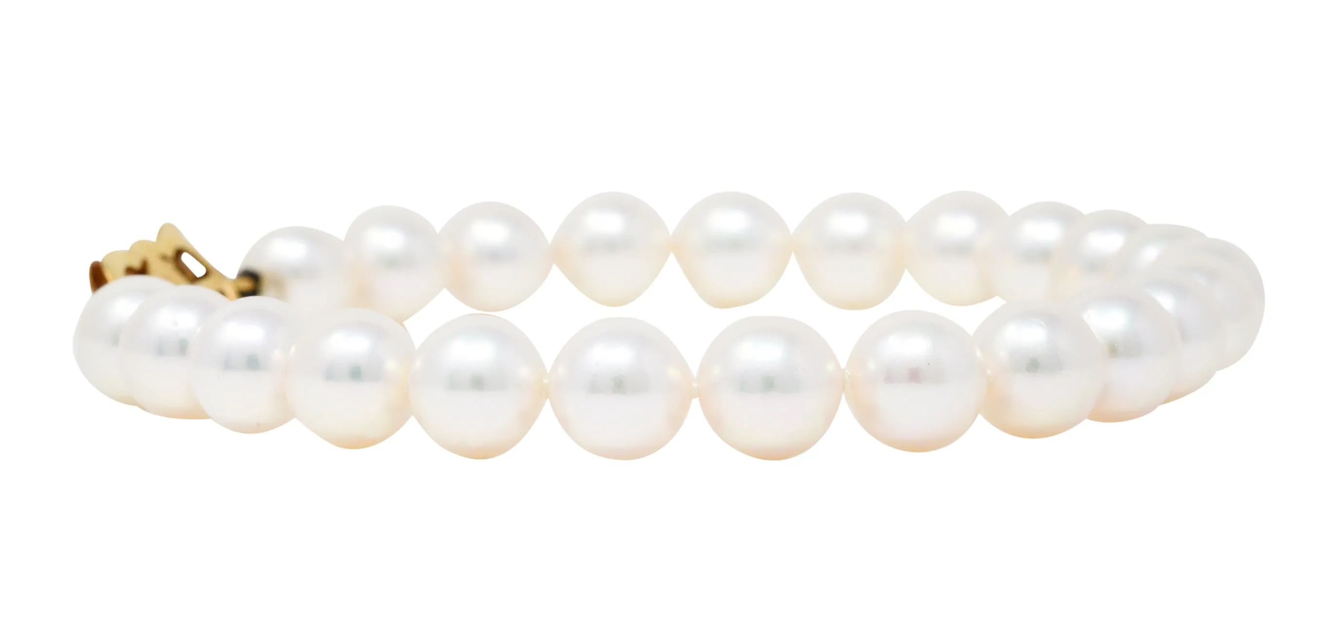 Mikimoto Cultured Pearl 18 Karat Gold Strand Bracelet