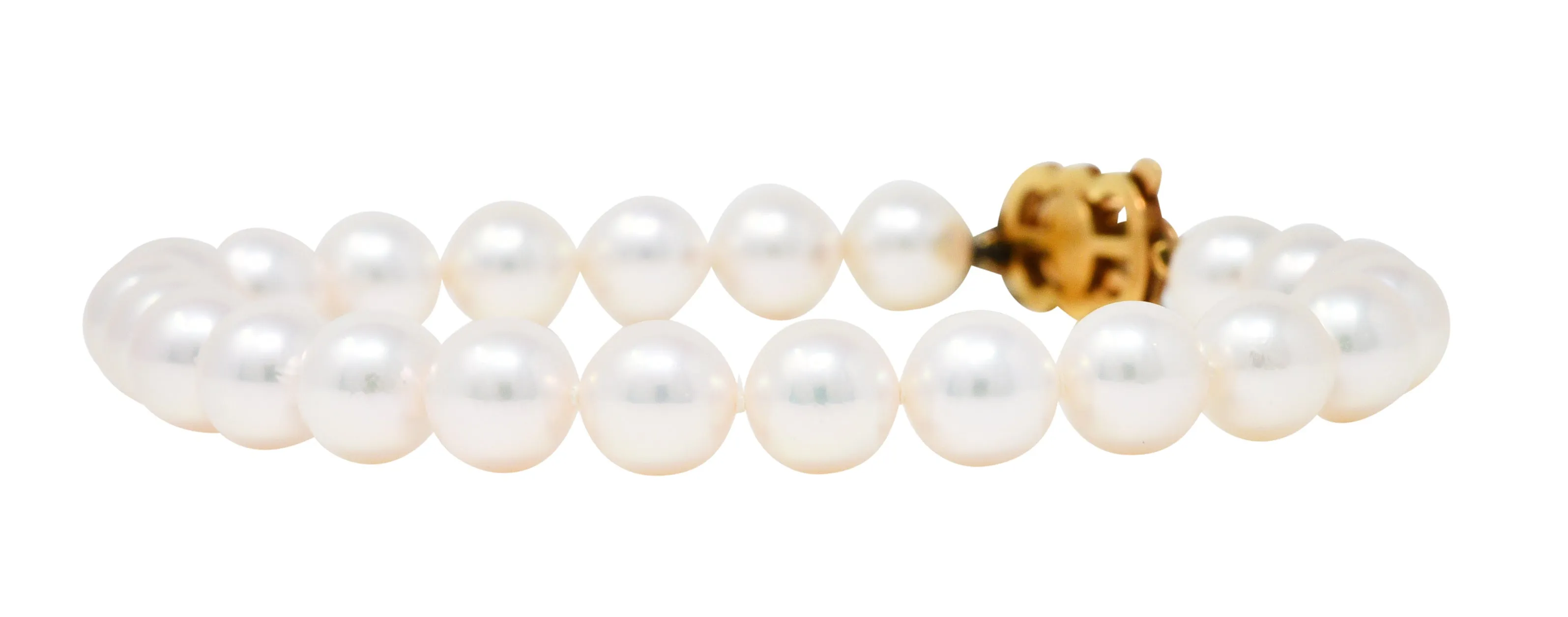 Mikimoto Cultured Pearl 18 Karat Gold Strand Bracelet