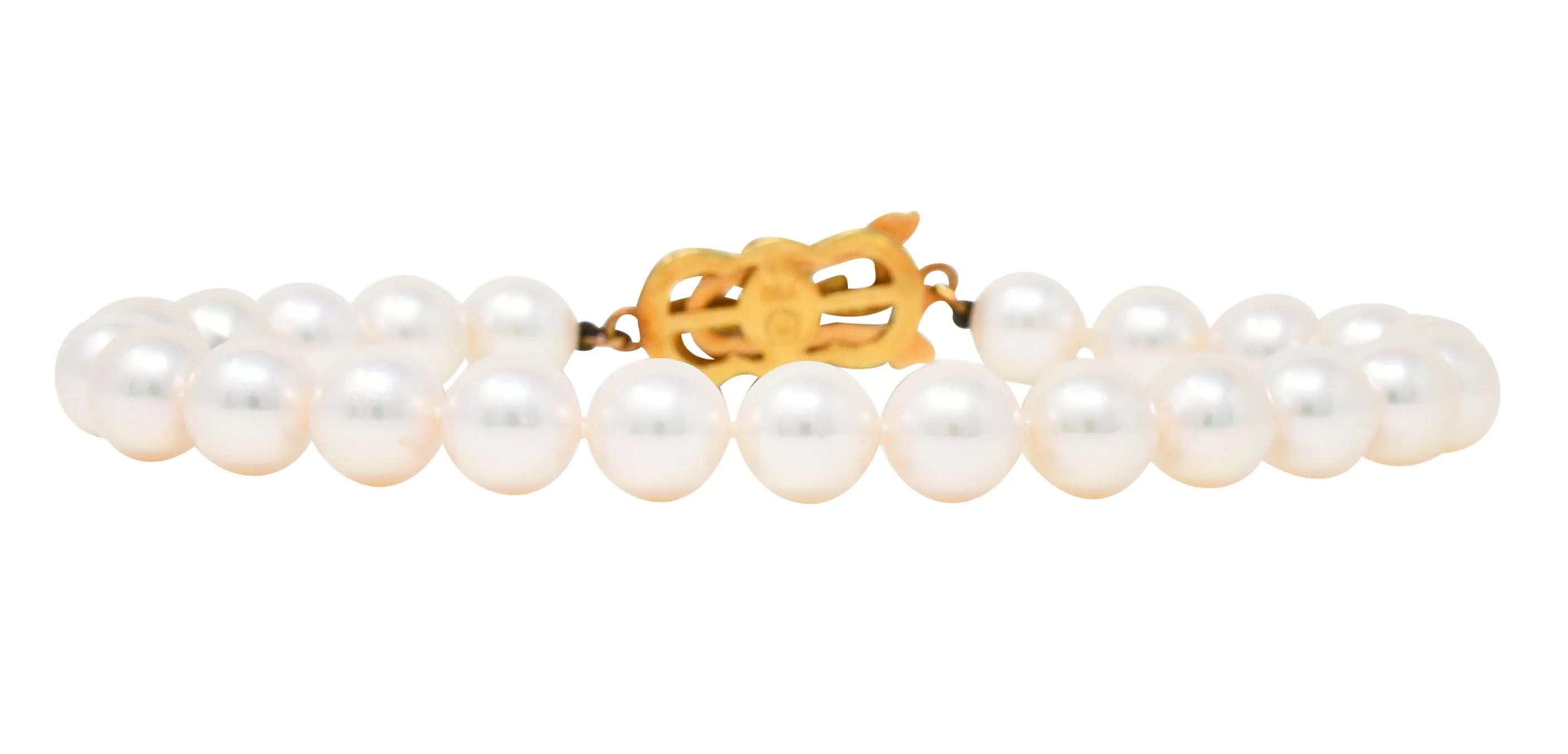 Mikimoto Cultured Pearl 18 Karat Gold Strand Bracelet