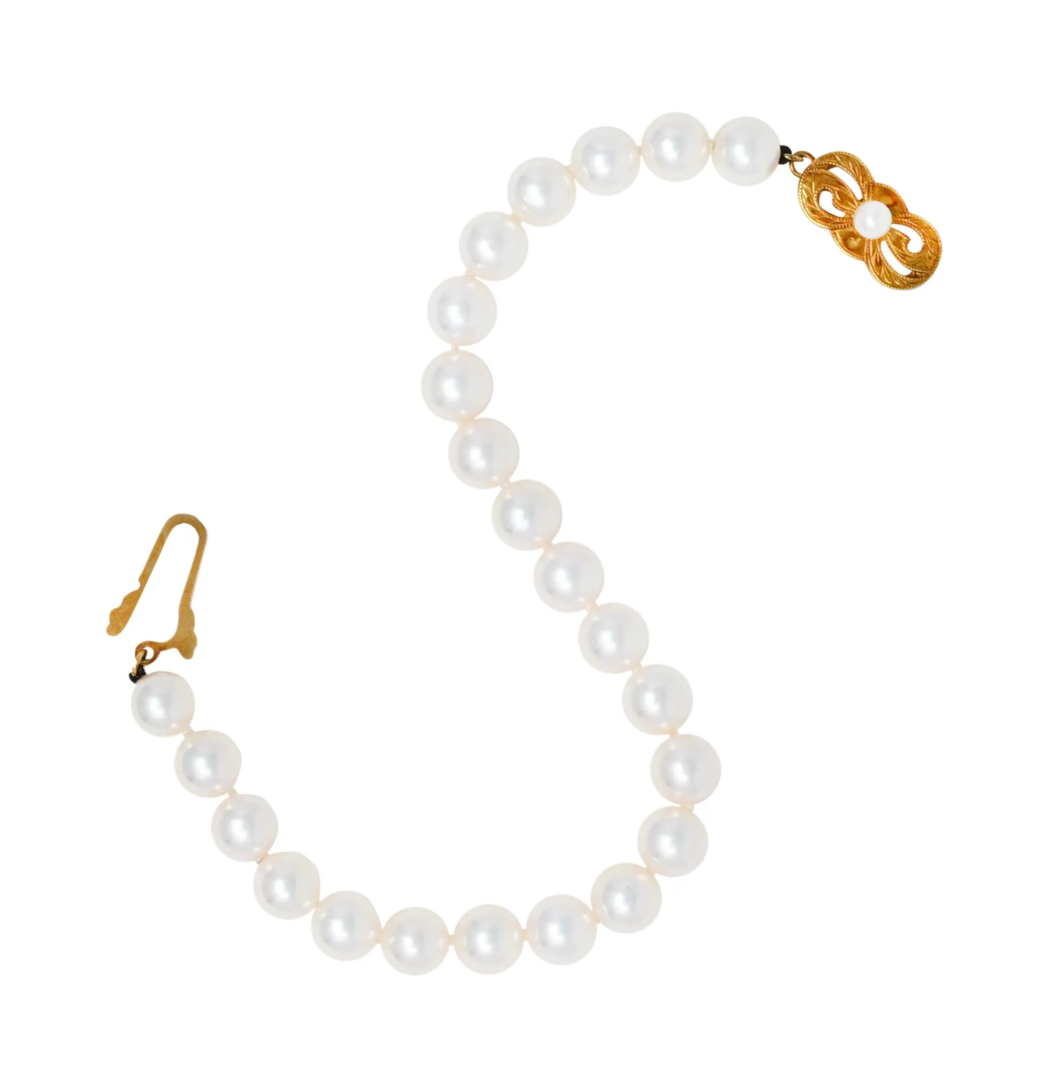 Mikimoto Cultured Pearl 18 Karat Gold Strand Bracelet