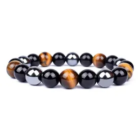 Natural Black Obsidian Hematite Tiger Eye Beads Bracelets Men for Magnetic Health Protection Women Jewelry Pulsera Hombre