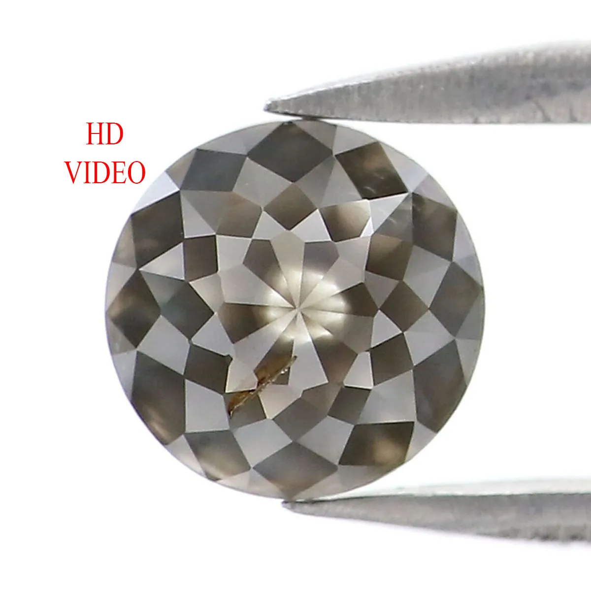 Natural Loose Rose Cut Black Grey Color Diamond 0.86 CT 5.50 MM Round Rose Cut Shape Diamond KR2088