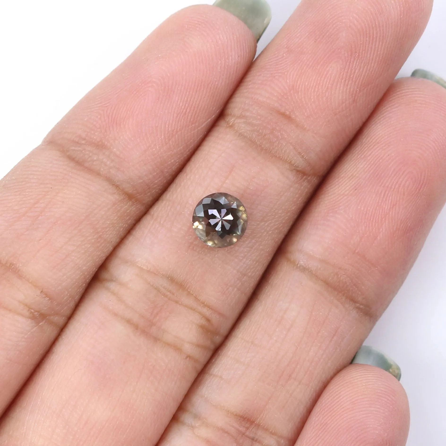 Natural Loose Rose Cut Black Grey Color Diamond 0.86 CT 5.50 MM Round Rose Cut Shape Diamond KR2088