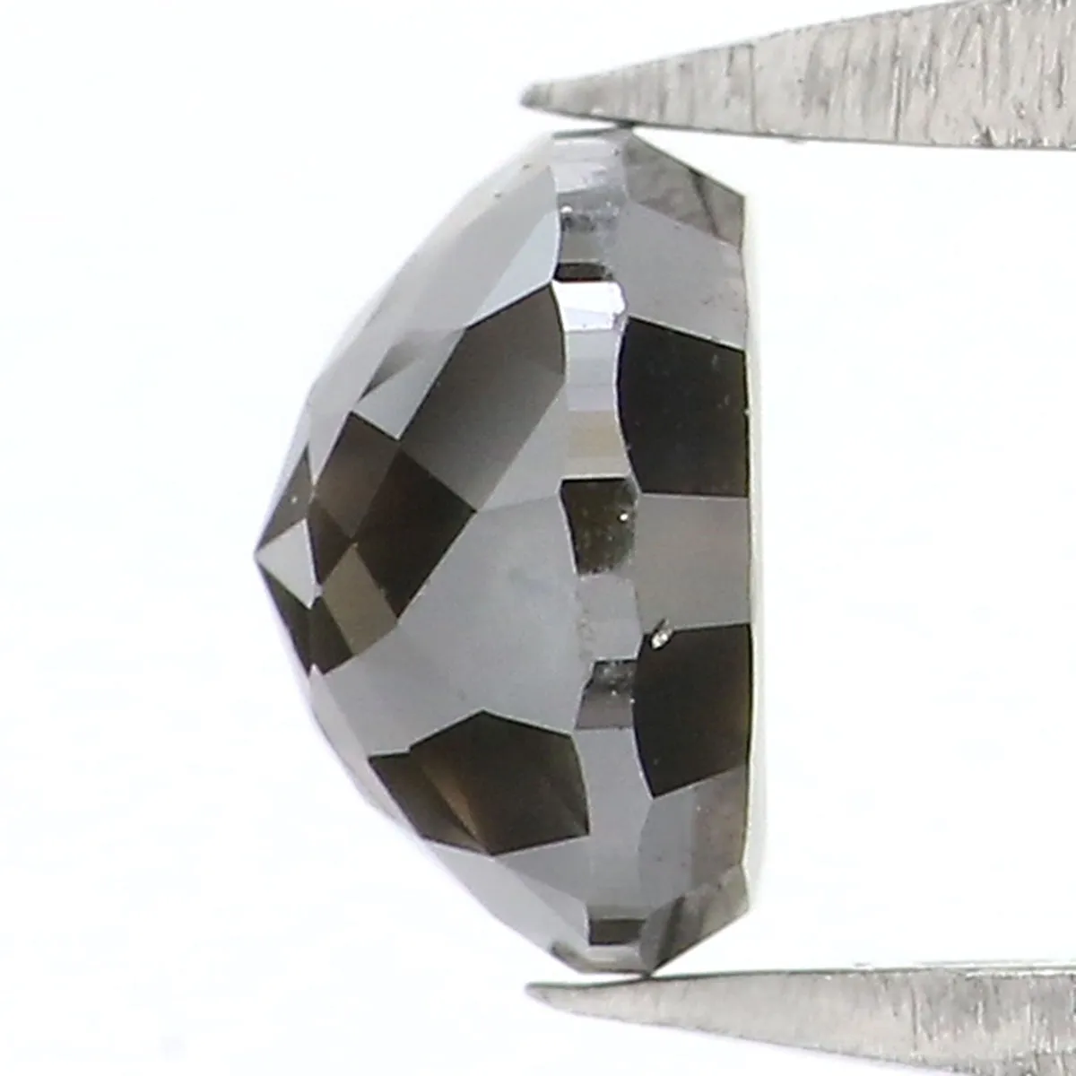 Natural Loose Rose Cut Black Grey Color Diamond 0.86 CT 5.50 MM Round Rose Cut Shape Diamond KR2088