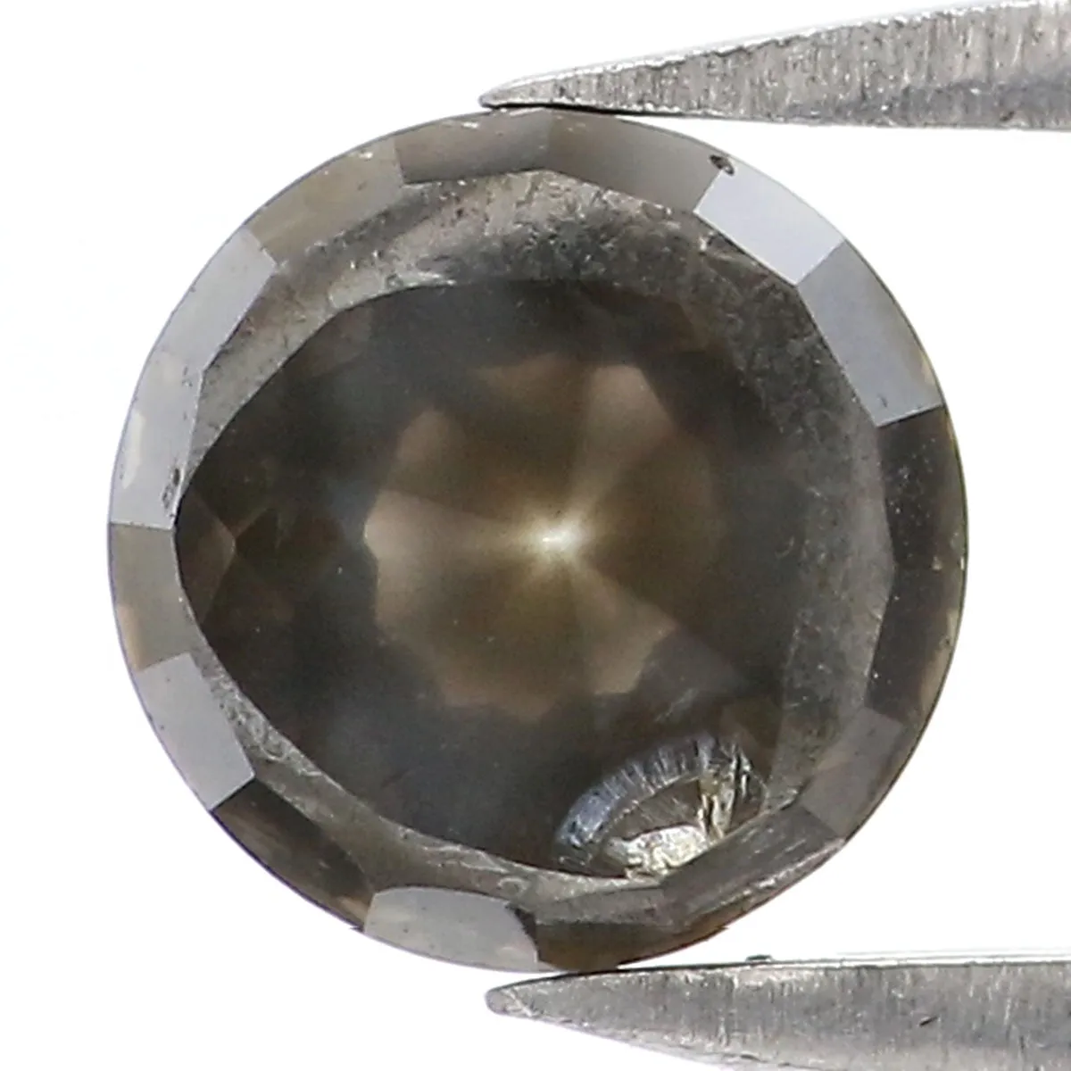 Natural Loose Rose Cut Black Grey Color Diamond 0.86 CT 5.50 MM Round Rose Cut Shape Diamond KR2088