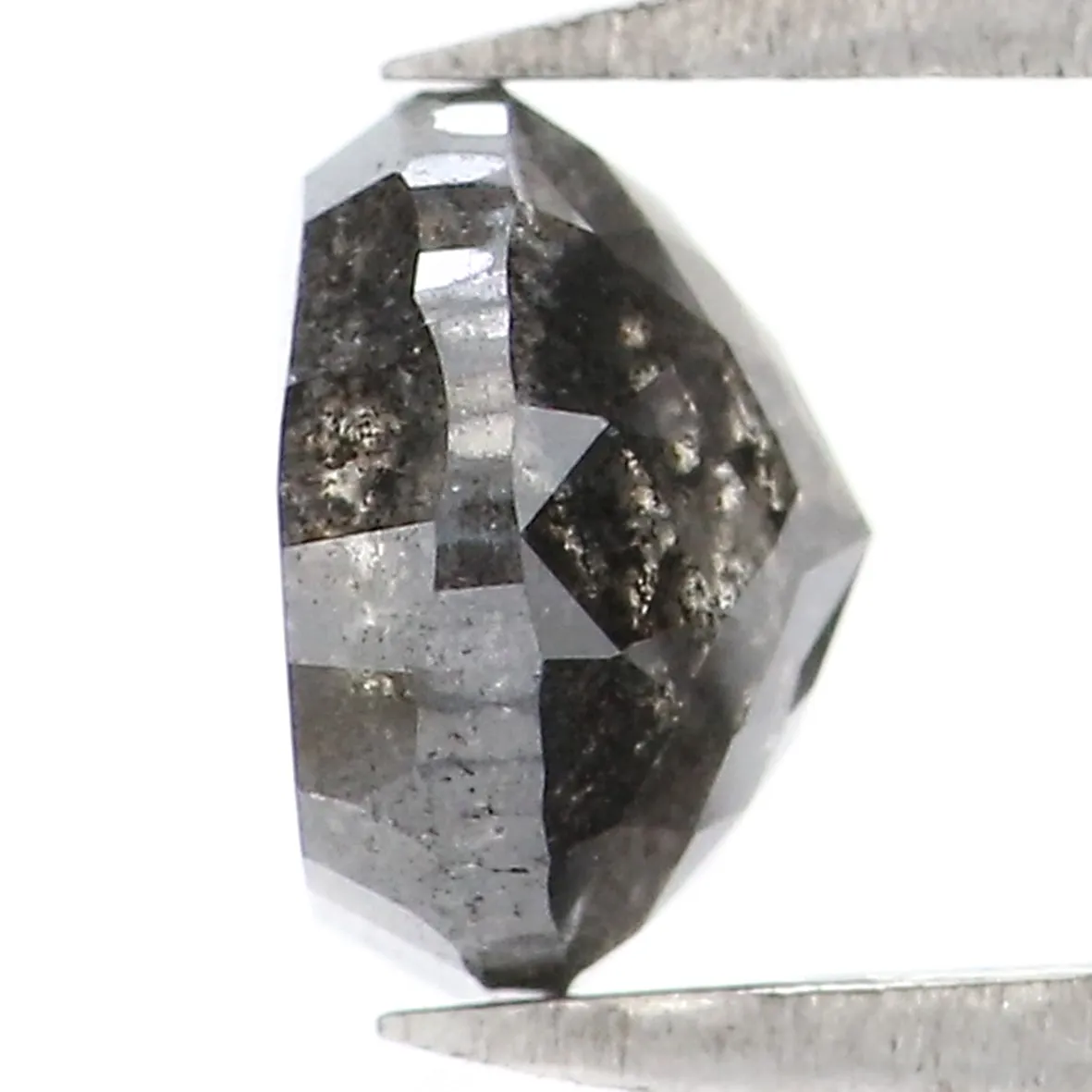 Natural Loose Rose Cut Salt And Pepper Diamond Black Grey Color 1.06 CT 5.80 MM Round Rose Cut Shape Diamond KR2092