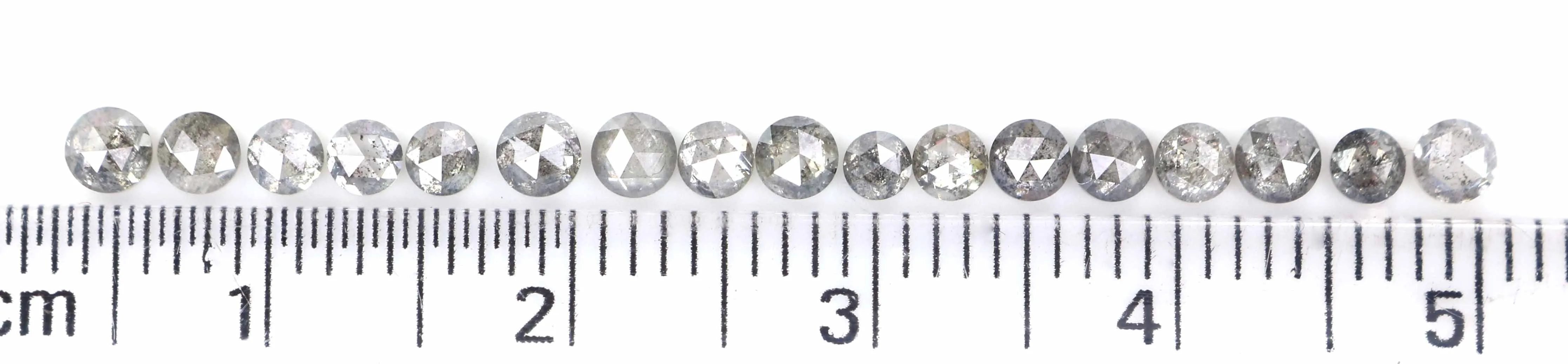 Natural Loose Rose Cut Salt And Pepper Diamond Black Grey Color 1.47 CT 2.27 MM Rose Cut Shape Diamond L2384