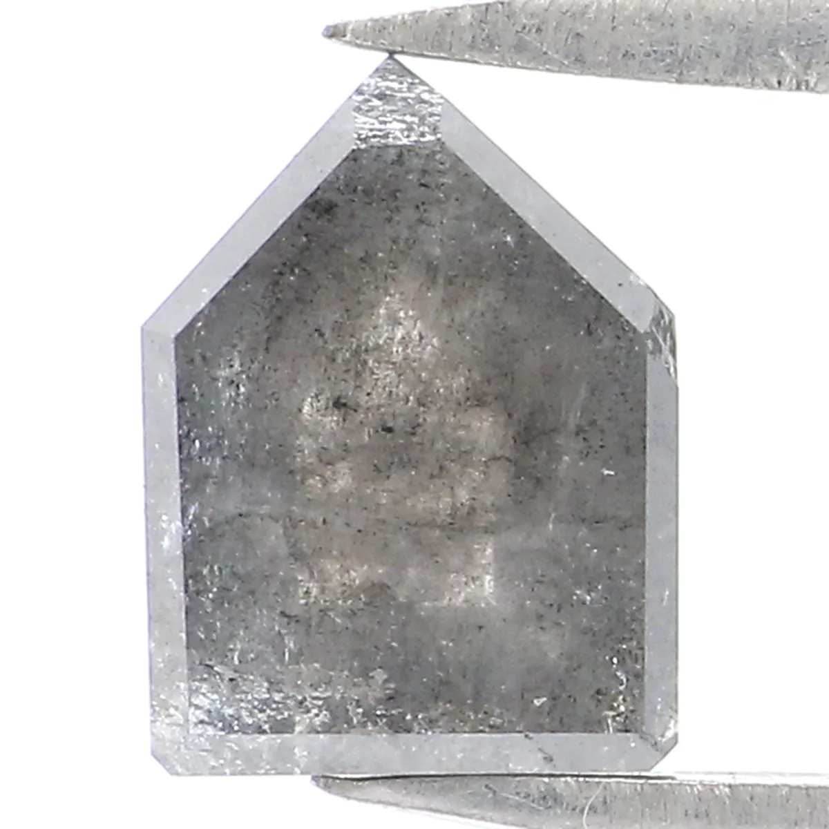 Natural Loose Shield Salt And Pepper Diamond Black Grey Color 0.80 CT 6.75 MM Shield Shape Rose Cut Diamond L8190