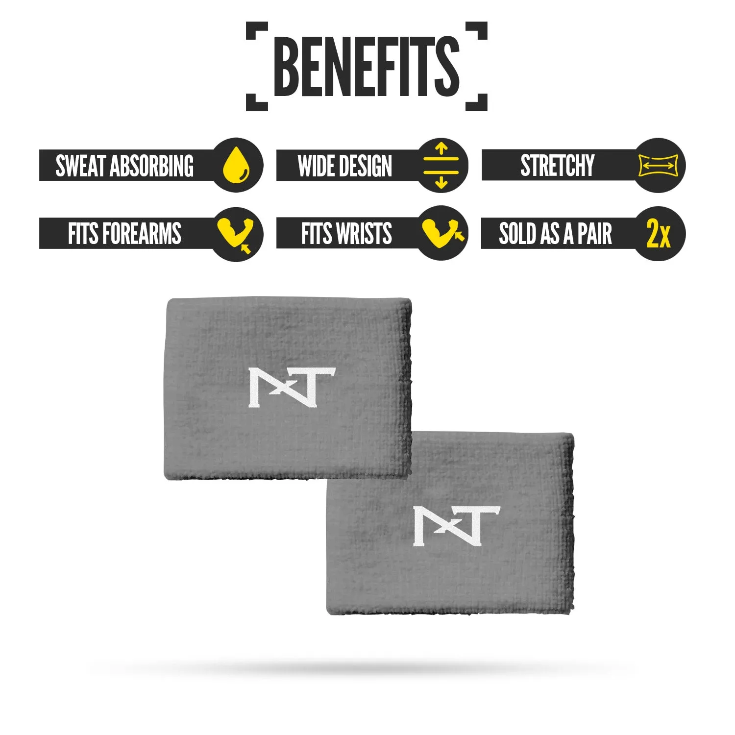 NXTRND Wrist Bands Grey (1 Pair)