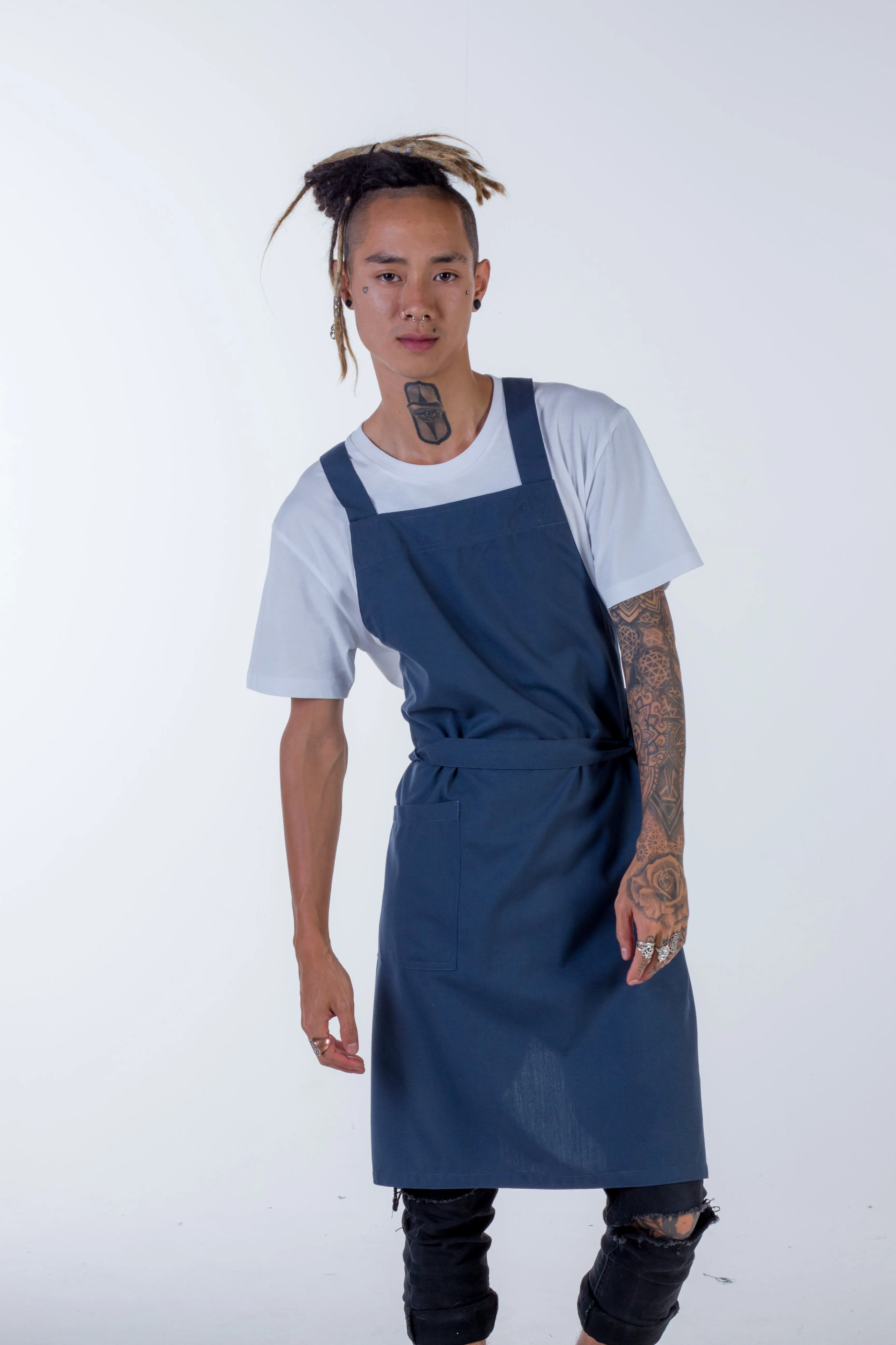 Orthodox Cross Over Apron Bluish Grey