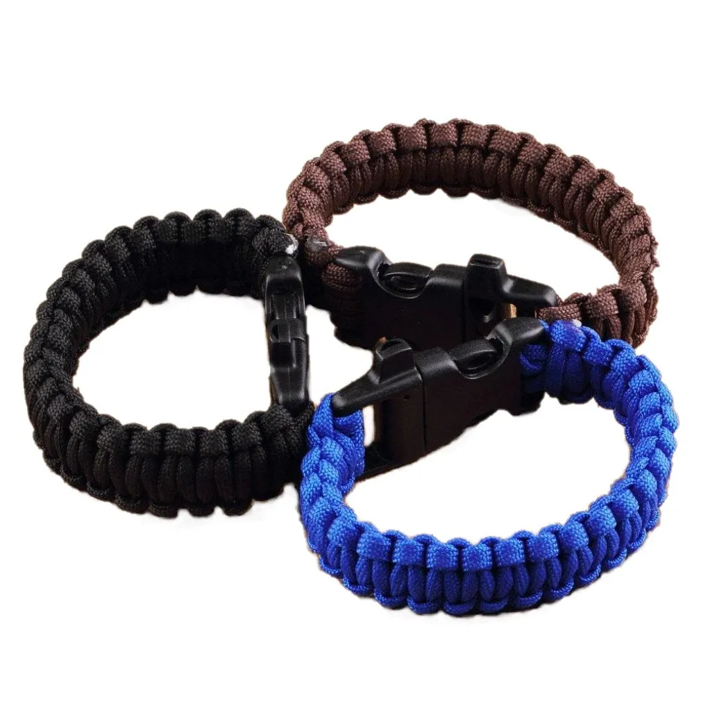 Paracord Parachute Cord Bracelet with Whistle Buckle