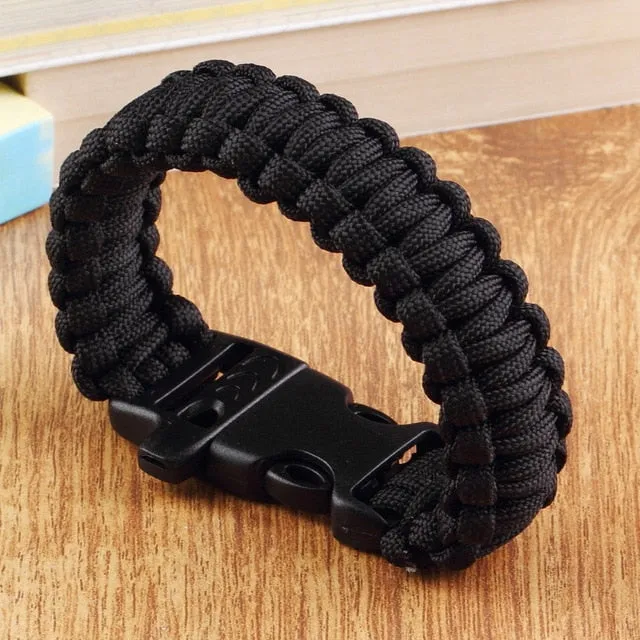 Paracord Parachute Cord Bracelet with Whistle Buckle