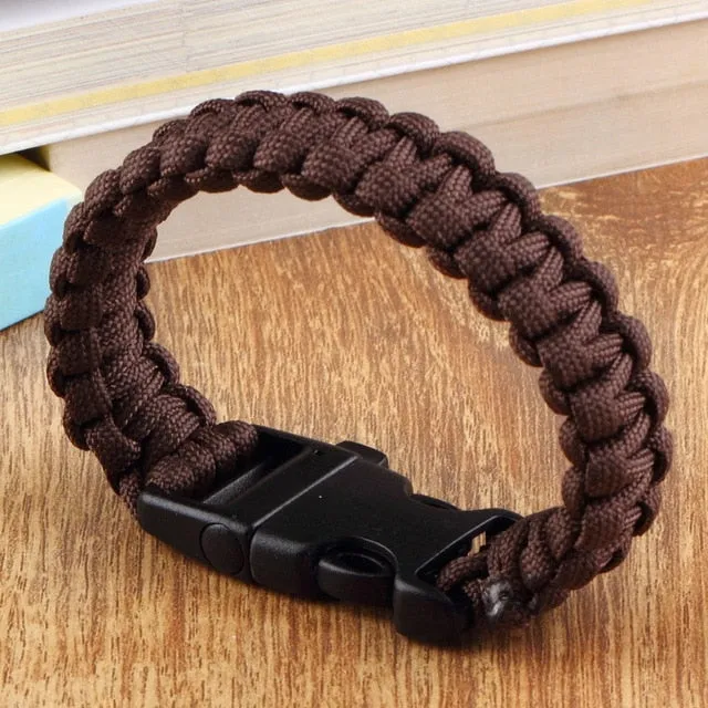 Paracord Parachute Cord Bracelet with Whistle Buckle