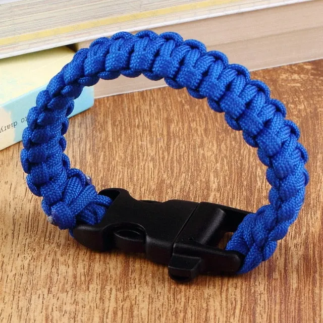 Paracord Parachute Cord Bracelet with Whistle Buckle