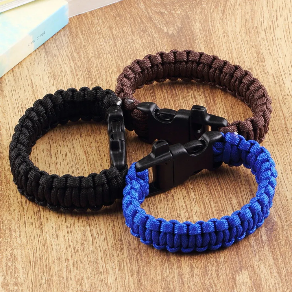 Paracord Parachute Cord Bracelet with Whistle Buckle