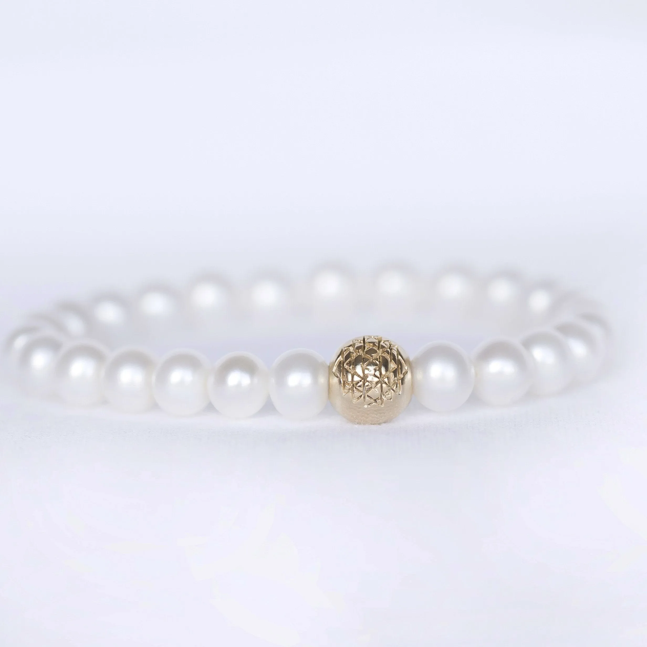 Pearl Sri Yantra Stretch Bracelet