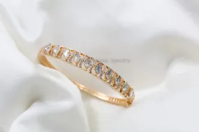 Premium Dainty Micro CZ & Moissanite Polki Bracelet (Openable)