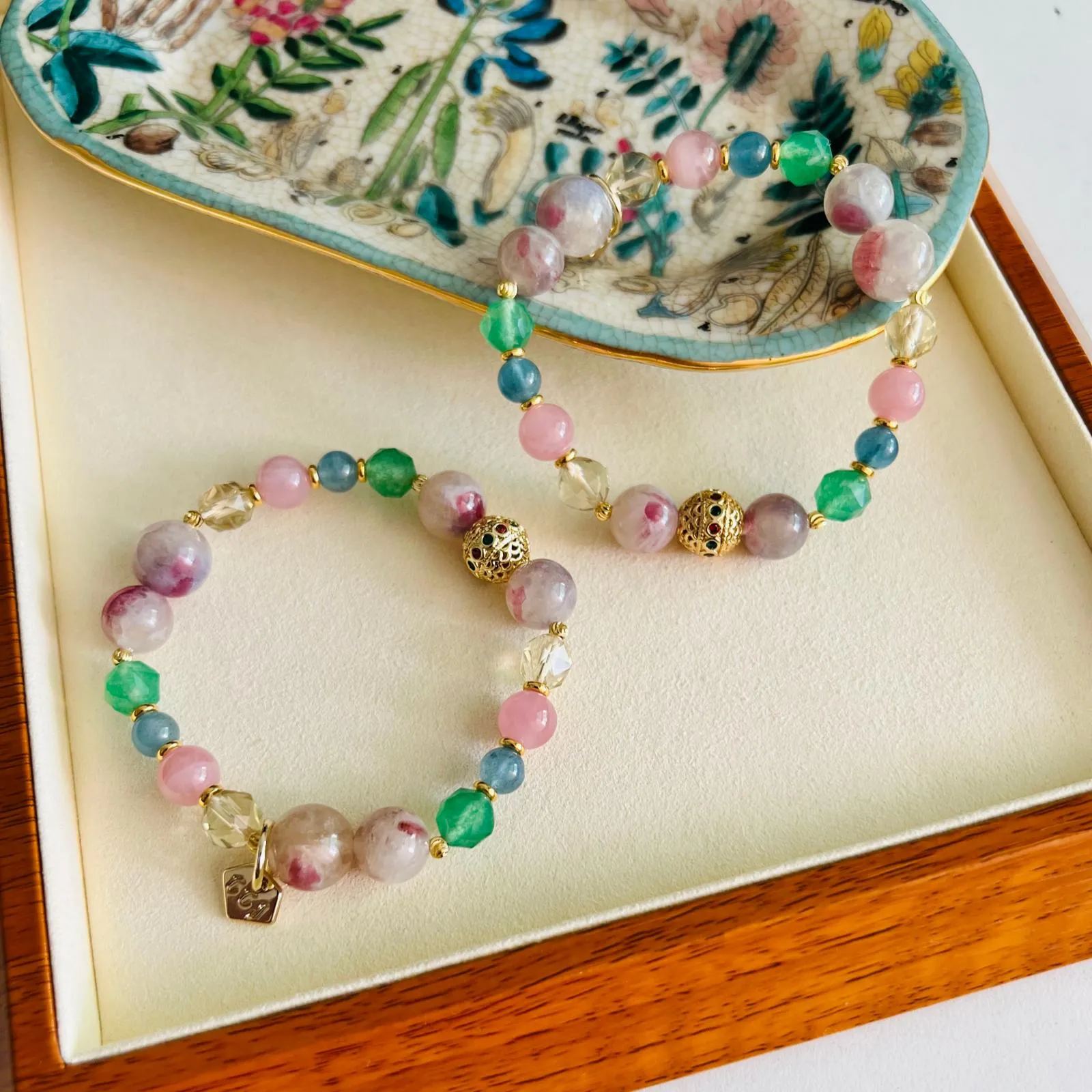 Rubellite In Lepidolite Rainbow Bracelet